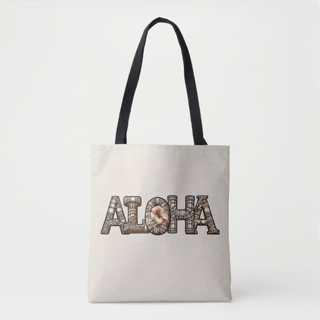 Tote Bag Aloha Bamboo, polynésien hawaïen (Devant)