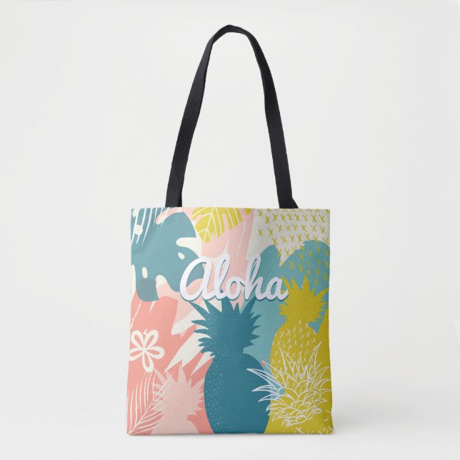 Tote Bag Aloha d'ananas tropical (Devant)