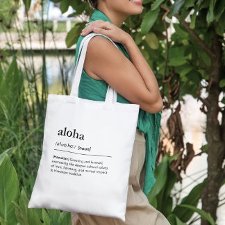 Tote Bag Aloha Définition du mot hawaïen Salutation Hawaï