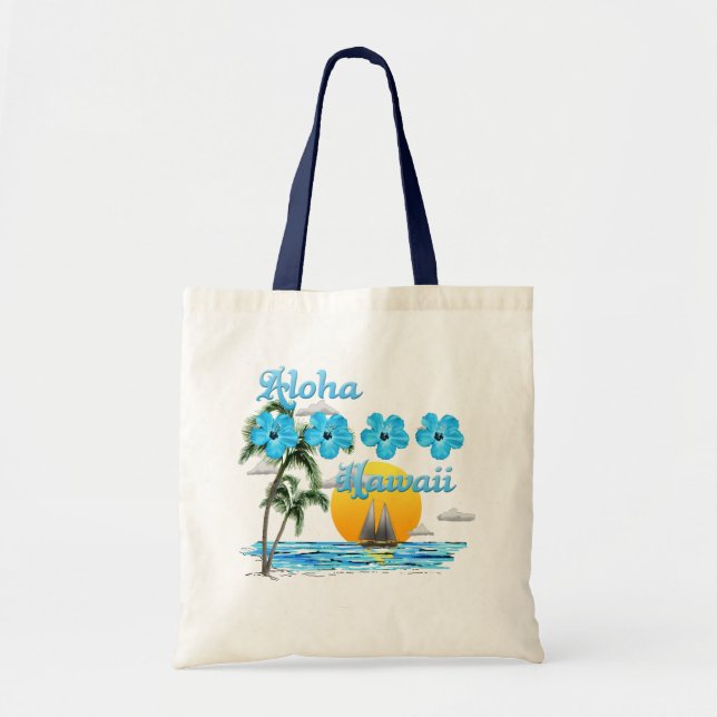 Tote Bag Aloha Hawaii Coucher du soleil de voile (Devant)
