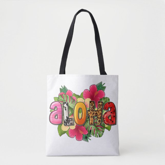 Tote Bag Aloha Hawaiian Flower Voyage À Hawai Summer Holida (Devant)
