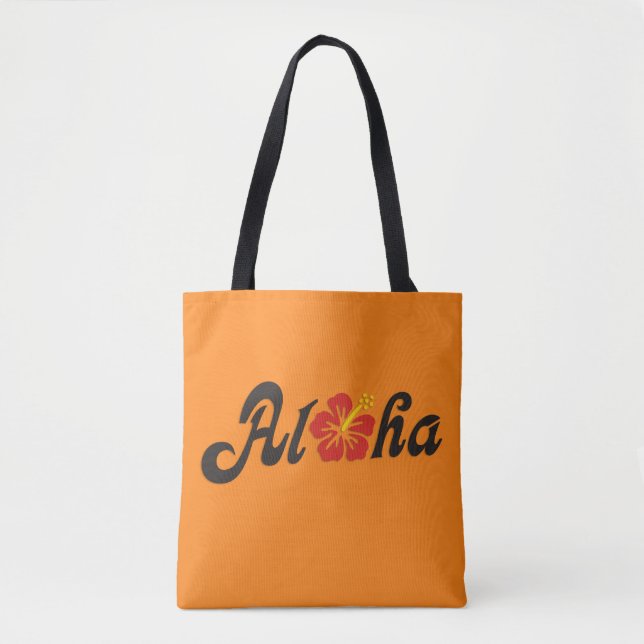 Tote Bag Aloha Hibiscus - plat design Hawaii + vos idées (Devant)