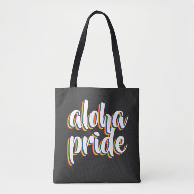 Tote Bag Aloha Is Aloha Rainbow Pride Hawaii (Devant)
