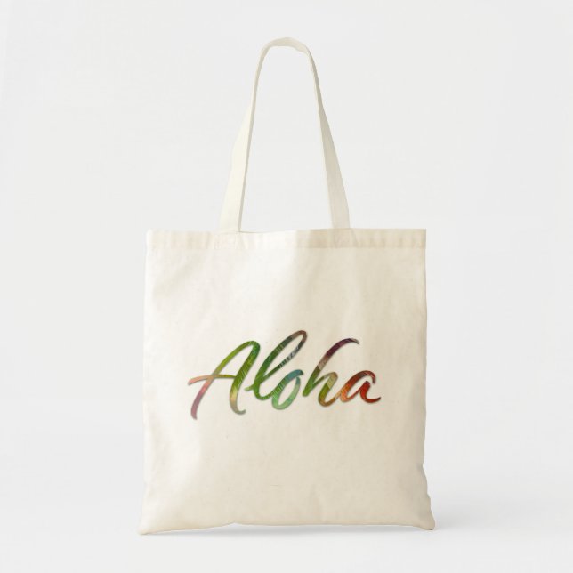 Tote Bag Aloha - Lettres tropicales - Hawaii Hawai'i Nature (Devant)