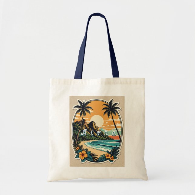 Tote Bag Aloha Retro Beach Fourre-tout (Devant)