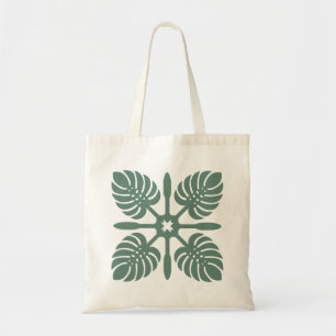 Tote Bag Aloha Spirit Hawaiian Quilt - Monstera & Paddles