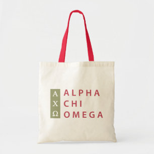 Tote Bag Alpha Chi Omega   Logo Empilé