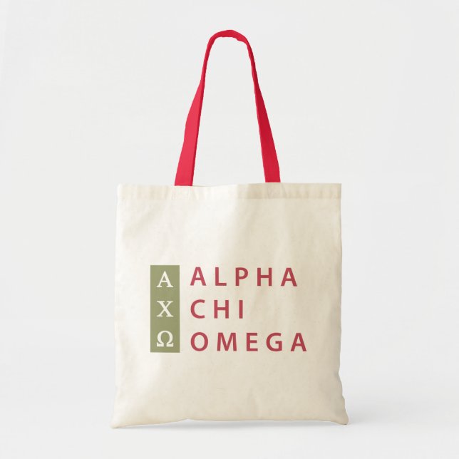 Tote Bag Alpha Chi Omega | Logo Empilé (Devant)