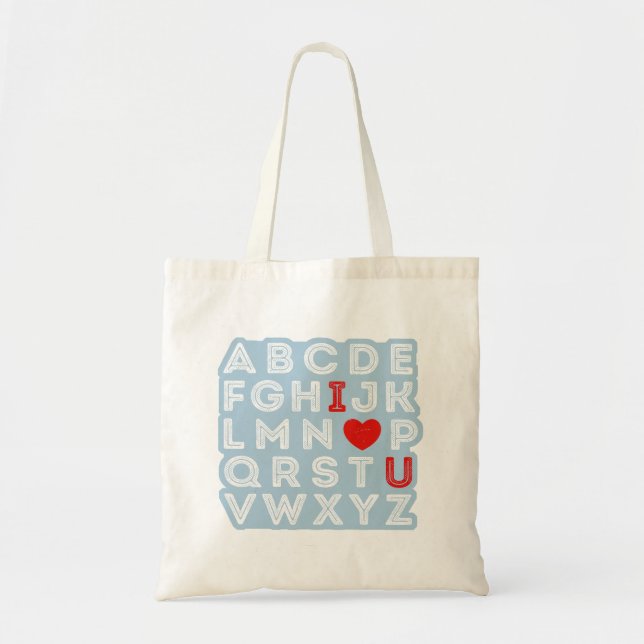 Tote Bag Alphabet ABC Je t'aime (Devant)