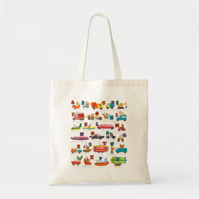 Tote Bag Alphabet Animal ABC Learning Transport Lette (Devant)