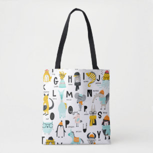 Tote Bag Alphabet animal mignon Certains Ont Des Casquett