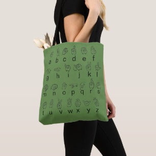 Tote Bag Alphabet de Fingerspell de langue des signes