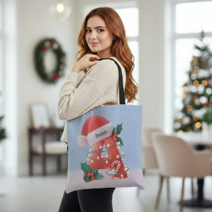 Tote Bag Alphabet de Noël personnalisé 'A'