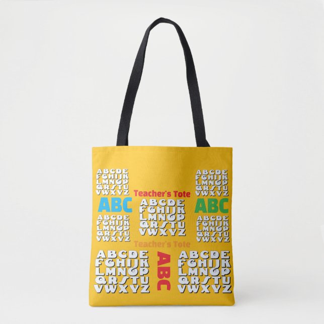 Tote Bag Alphabet des professeurs  Jaune (Devant)