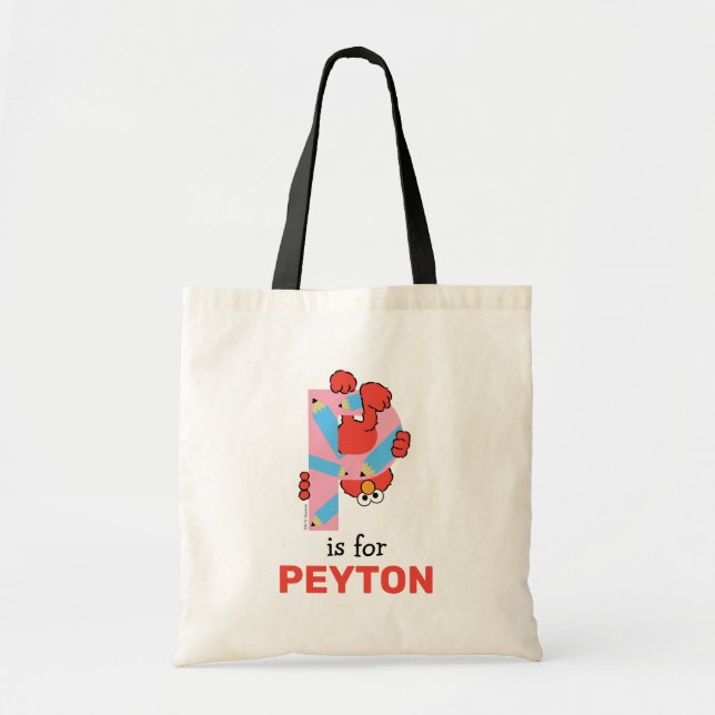 Tote Bag Alphabet Elmo | P Crayon (Devant)