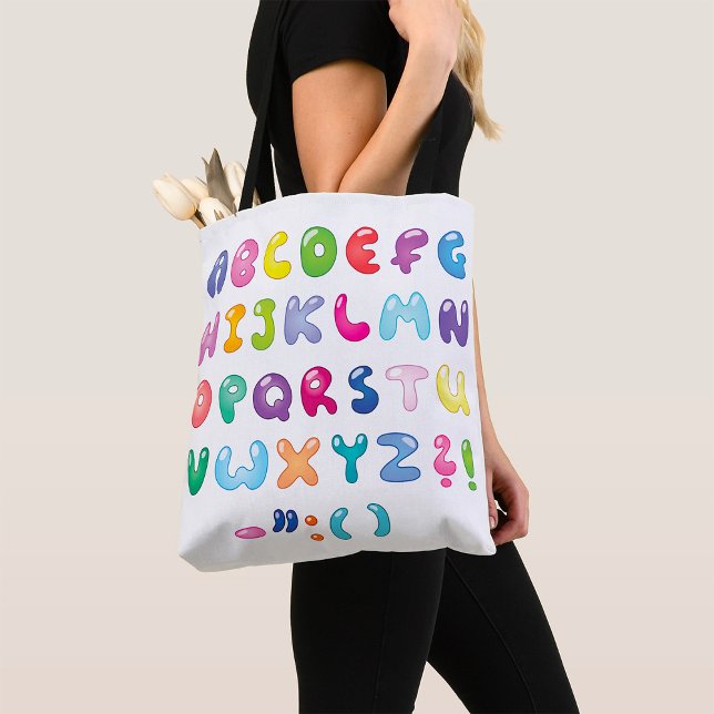 Tote Bag Alphabet en forme de bulle (Créateur téléchargé)