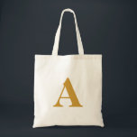 Tote Bag Alphabet initial or<br><div class="desc">C'est votre sac de compagnon quotidien parfait. Il est durable,  mignon,  élégant,  spacieux et il est magnifiquement fait. Ce monogramme vintage de remerciement personnalisé Gold Initial Alphabet est la meilleure idée cadeau pour tous.</div>