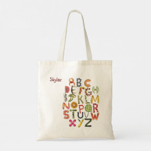 Tote Bag Alphabet Légume et fruits - Aliments sains