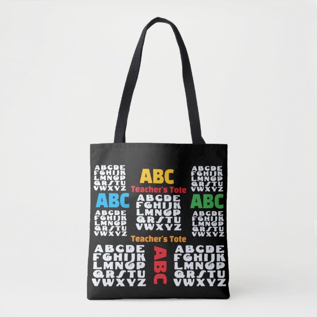 Tote Bag Alphabet noir de l'instituteur (Devant)