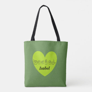 Tote Bag Alphabet nommé fait sur commande d'ASL Isabel