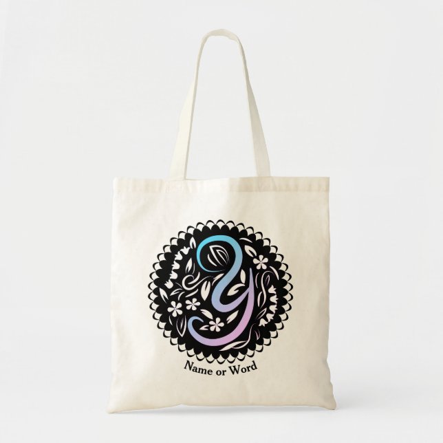 Tote Bag Alphabet Y Monogramme écriture manuscrite (Devant)