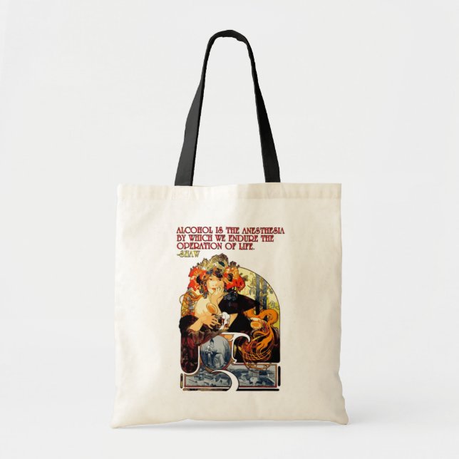 Tote Bag Alphonse Mucha bieres-de-le-me Alcool Shaw (Devant)