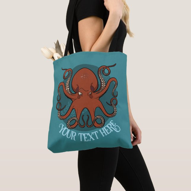Tote Bag Alternative Octopus Artwork Ajoutez Votre Texte De (De près)