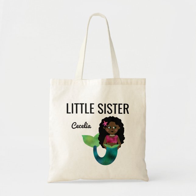 Tote Bag Aluminium de Faux de sirène d'Afro-américain de (Devant)
