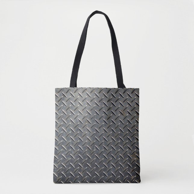 Tote Bag Aluminium foncé : conception de forme Rhombus (Devant)