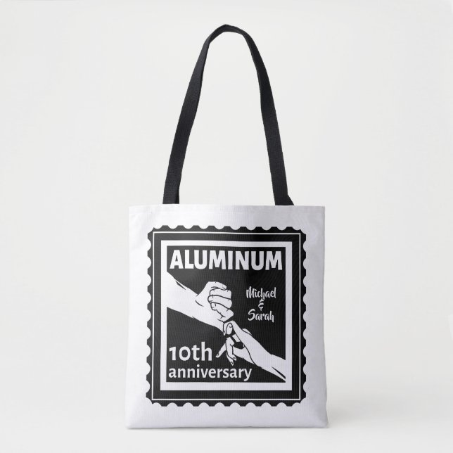 Tote Bag ALUMINUM cadeau traditionnel 10e anniversaire mari (Devant)