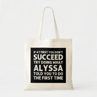 Tote Bag ALYSSA Nom Anniversaire Personnalisé Noël drôle