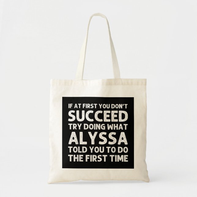 Tote Bag ALYSSA Nom Anniversaire Personnalisé Noël drôle (Devant)