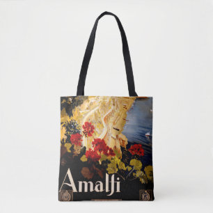 Tote Bag Amalfi Italie Poster de voyage Graphique d'art