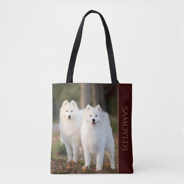 Tote Bag Amants de Samoyed (Devant)