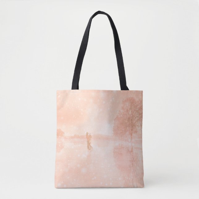Tote Bag Amants sur un étang gelé          (Devant)