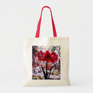 Tote Bag Amaryllis par la fenêtre de neige