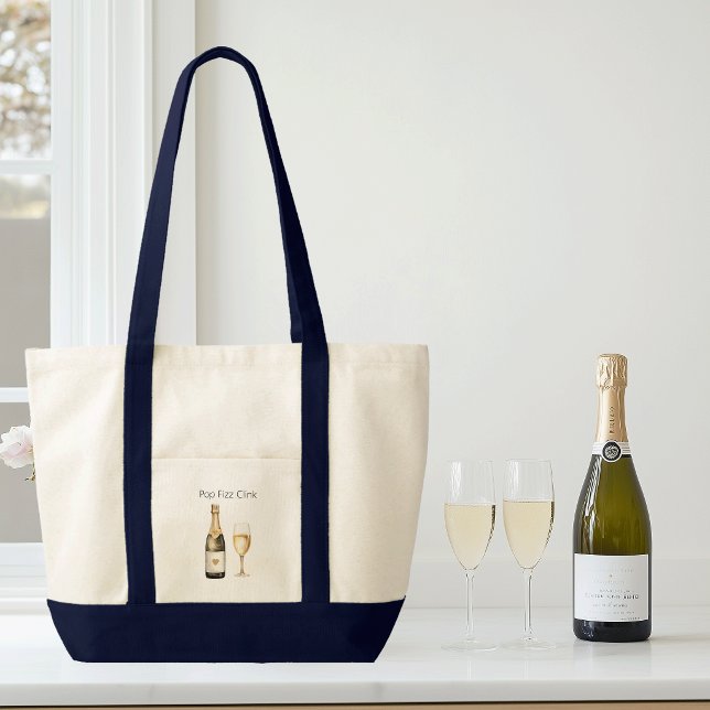 Tote Bag Amateur de Champagne avec Citation Drôle  (Champagne lover tote bag, prosecco)