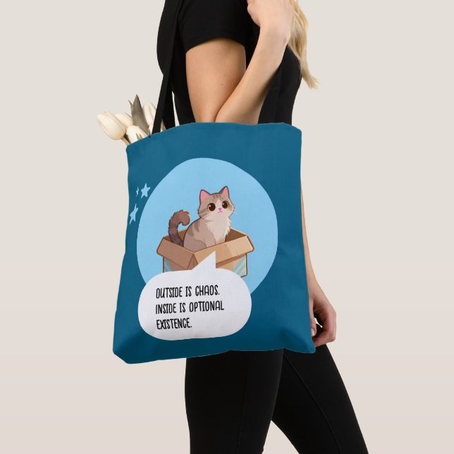Tote Bag Amateur de chat drôle Humour d'introverti (De près)