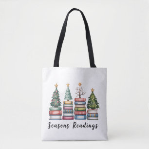 Tote Bag Amateur de livres de Noël Enseignant Saison de lec