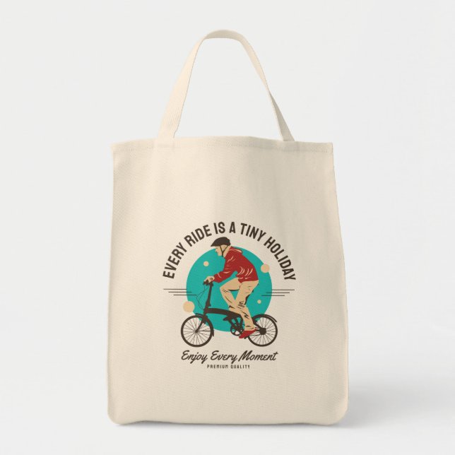 Tote Bag Amateur de vélo - Profitez de chaque instant (Devant)