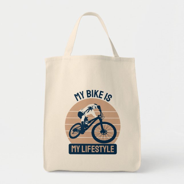 Tote Bag Amateur De Vélos - Mon Vélo Est Mon Style De Vie (Devant)