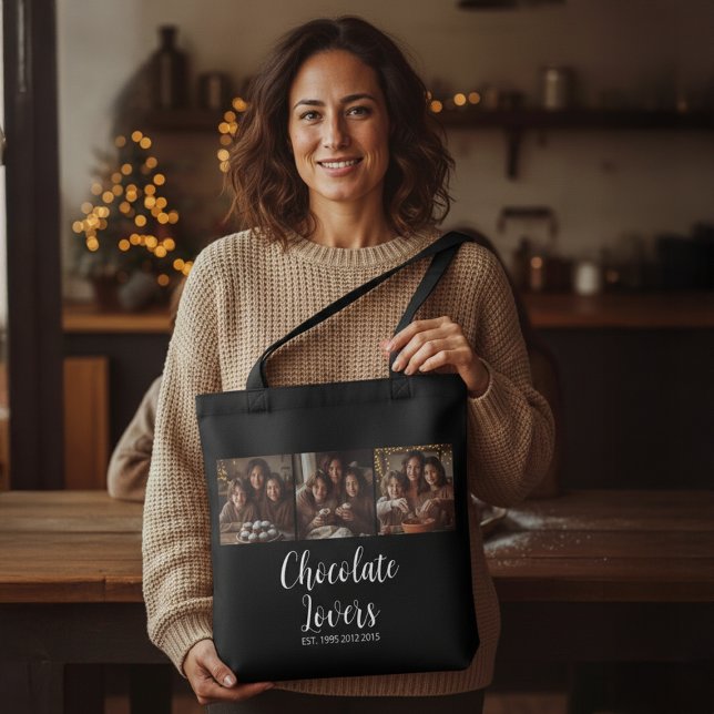 Tote Bag Amateurs de Chocolat Noir Établis 3 Photo Script (Créateur téléchargé)