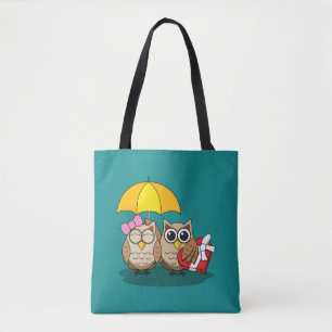 Tote Bag Amateurs de chouette avec parapluie et boîte de ch