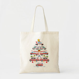 Tote Bag Ambulance Christmas Tree AMR Funny