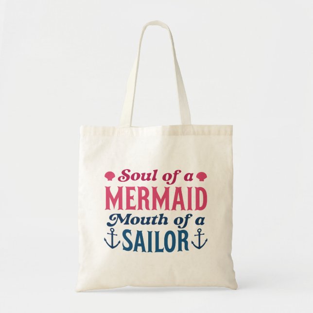 Tote Bag Âme de sirène Bouche de marin (Devant)