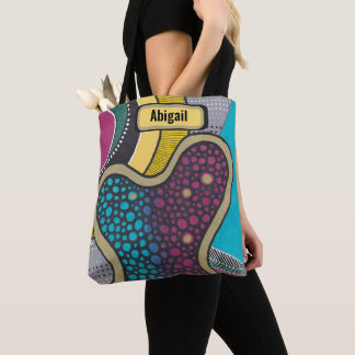 Tote Bag Améba brillant fou, art doodé, ton nom