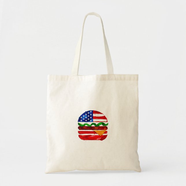 Tote Bag America Burger (Peinture Blanche No. 1) (Devant)