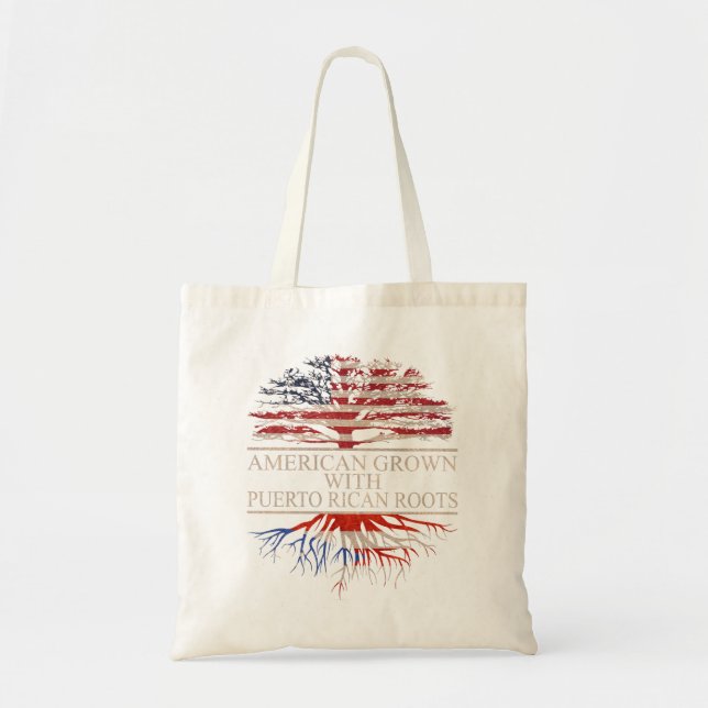 Tote Bag Américain cultivé avec des racines de puerto rican (Devant)