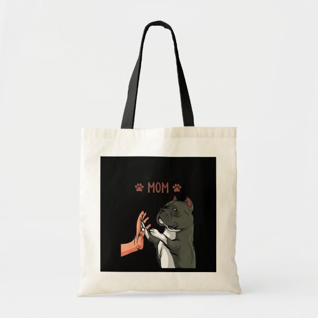 Tote Bag American Bully Mama Cute Dog Mama Funny Women (Devant)