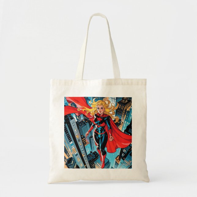 Tote Bag American Comics, Retro American Comics superhéros (Devant)
